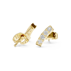 Bar Stud Earrings in Round Cut lab Doiamond