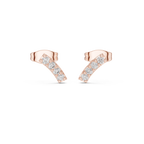 Bar Stud Earrings in Round Cut lab Doiamond