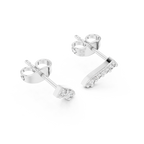 Bar Stud Earrings in Round Cut lab Doiamond