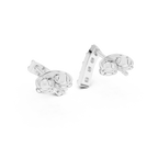 Bar Stud Earrings in Round Cut lab Doiamond