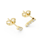 Bar Stud Earrings in Round Cut lab Doiamond