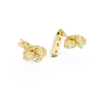 Bar Stud Earrings in Round Cut lab Doiamond