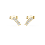 Bar Stud Earrings in Round Cut lab Doiamond