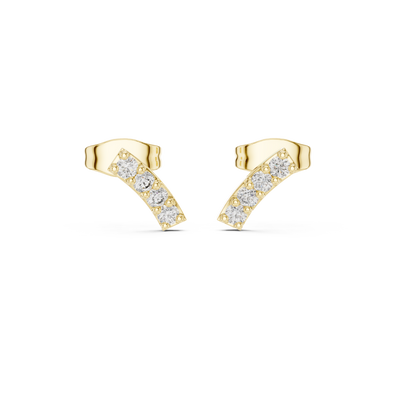 Bar Stud Earrings in Round Cut lab Doiamond