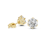 2 Carat Round Cut Diamond Screw Back Earrings