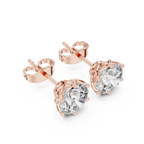 2 Carat Round Cut Diamond Screw Back Earrings