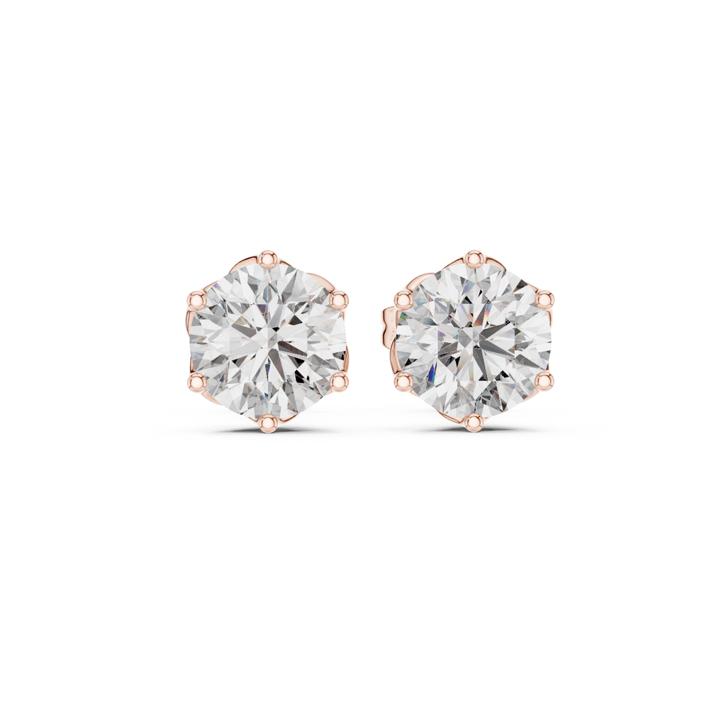 2 Carat Round Cut Diamond Screw Back Earrings