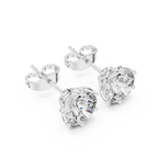 2 Carat Round Cut Diamond Screw Back Earrings