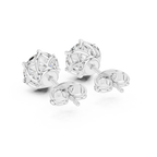 2 Carat Round Cut Diamond Screw Back Earrings