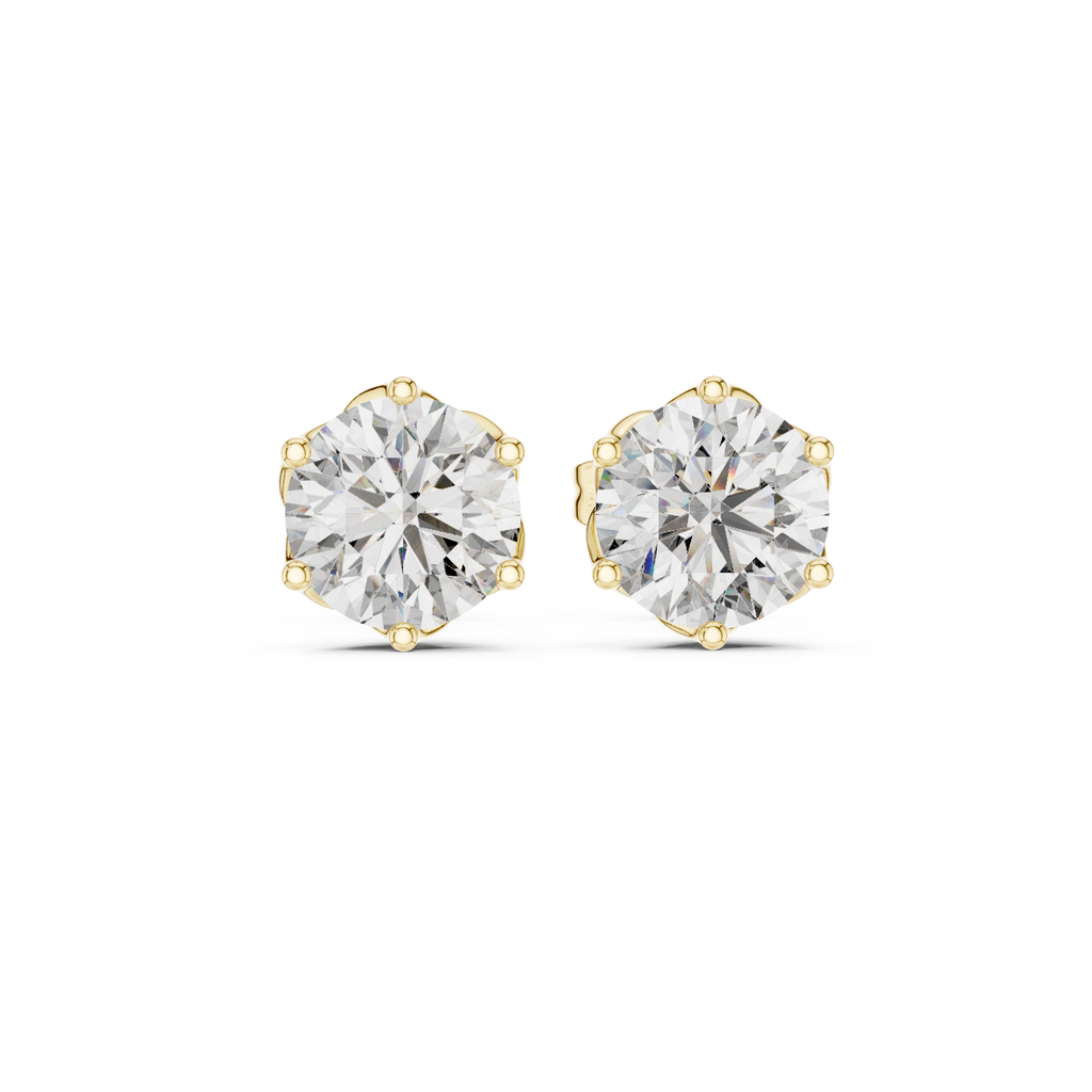 2 Carat Round Cut Diamond Screw Back Earrings