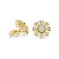 Unique Flower Stud Earrings With Round Cut Diamond