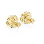 Unique Flower Stud Earrings With Round Cut Diamond