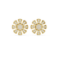 Unique Flower Stud Earrings With Round Cut Diamond
