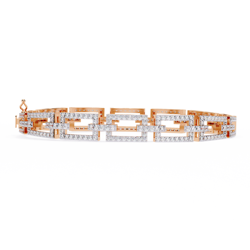 14K White Gold Round Cut Lab Diamond Tennis Bracelet