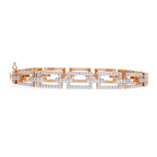 14K White Gold Round Cut Lab Diamond Tennis Bracelet