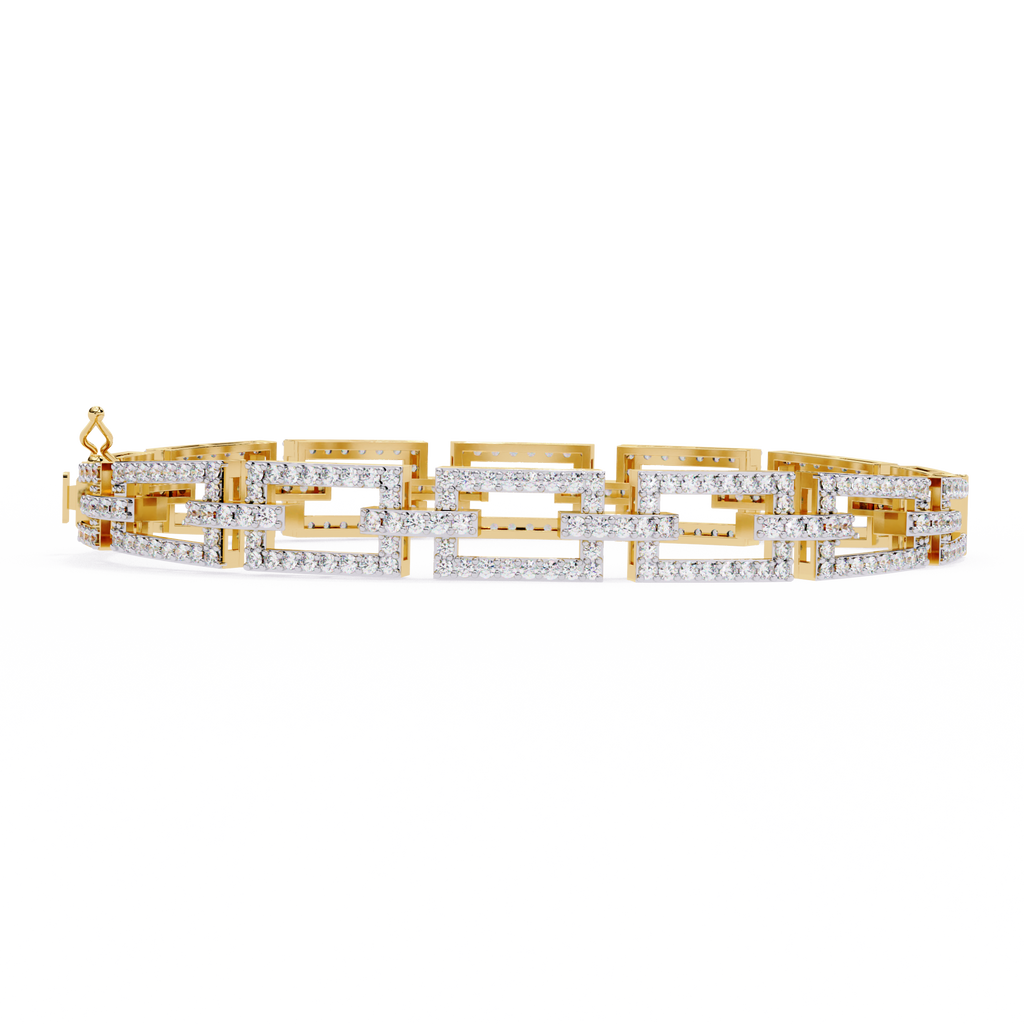 14K White Gold Round Cut Lab Diamond Tennis Bracelet