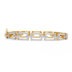 14K White Gold Round Cut Lab Diamond Tennis Bracelet