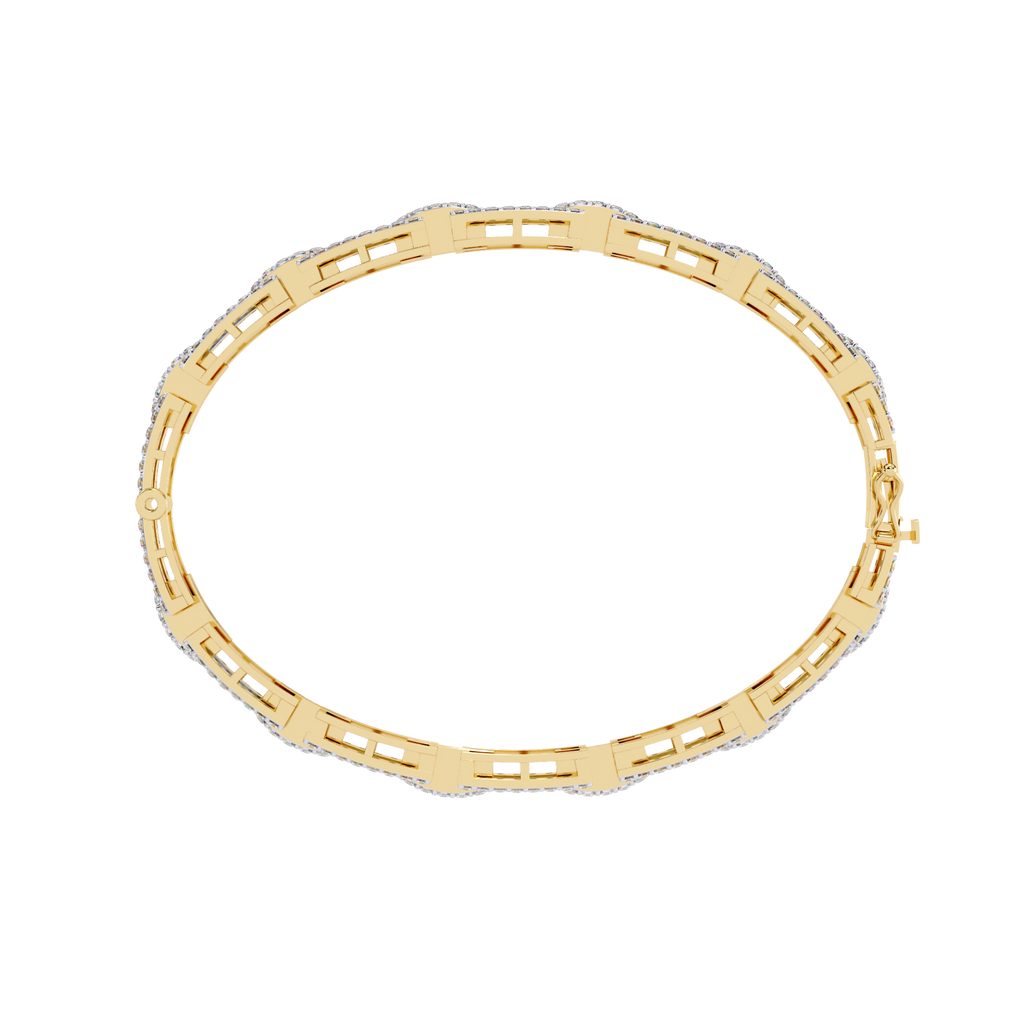 14K White Gold Round Cut Lab Diamond Tennis Bracelet