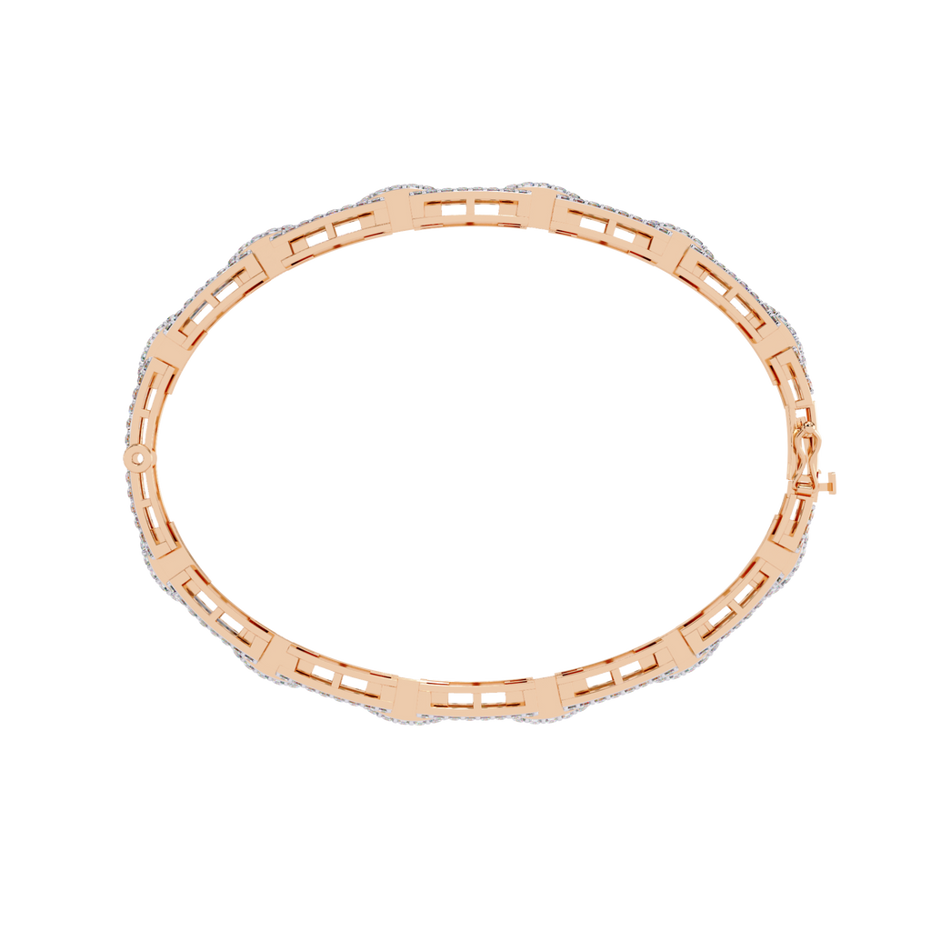 14K White Gold Round Cut Lab Diamond Tennis Bracelet