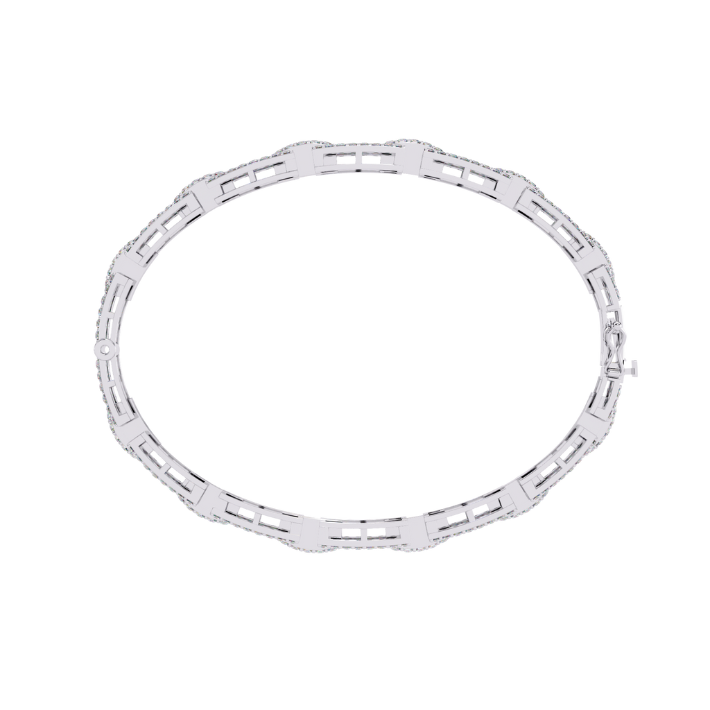 14K White Gold Round Cut Lab Diamond Tennis Bracelet