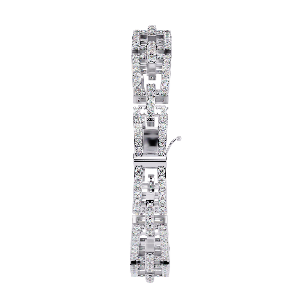 14K White Gold Round Cut Lab Diamond Tennis Bracelet