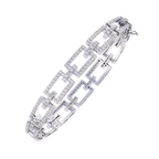 14K White Gold Round Cut Lab Diamond Tennis Bracelet