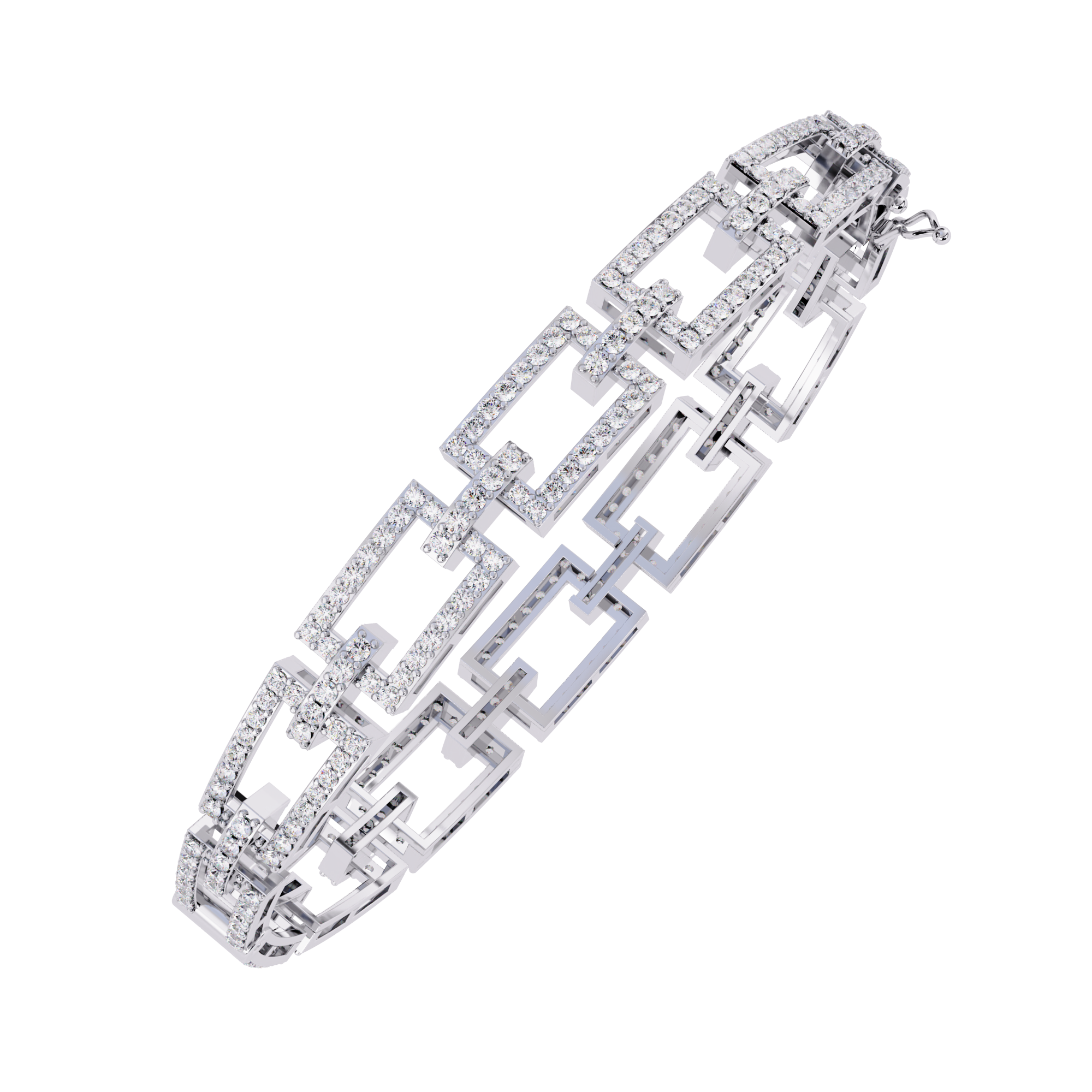 14K White Gold Round Cut Lab Diamond Tennis Bracelet