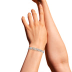 14K White Gold Round Cut Lab Diamond Tennis Bracelet