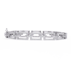 14K White Gold Round Cut Lab Diamond Tennis Bracelet