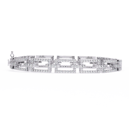14K White Gold Round Cut Lab Diamond Tennis Bracelet