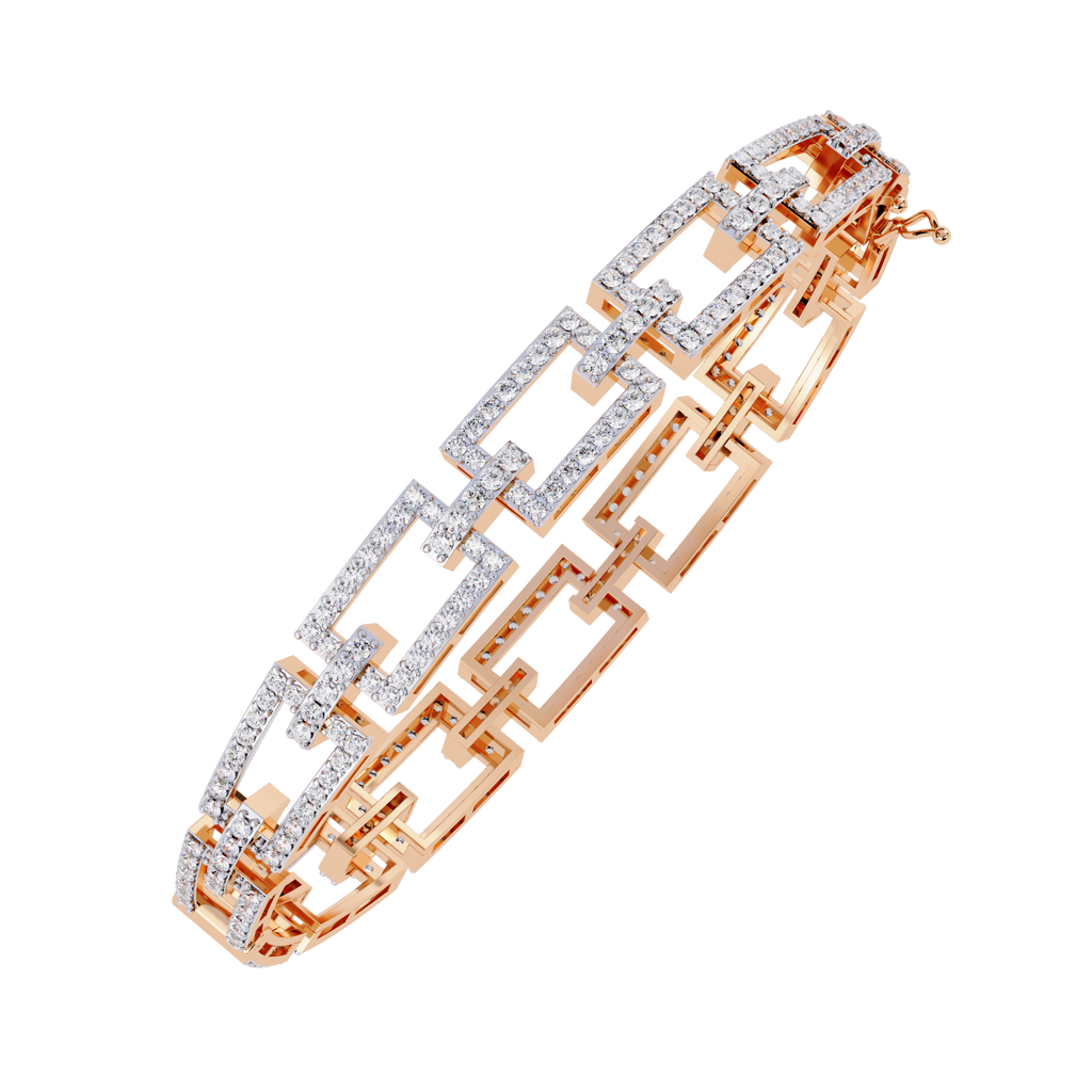 14K White Gold Round Cut Lab Diamond Tennis Bracelet