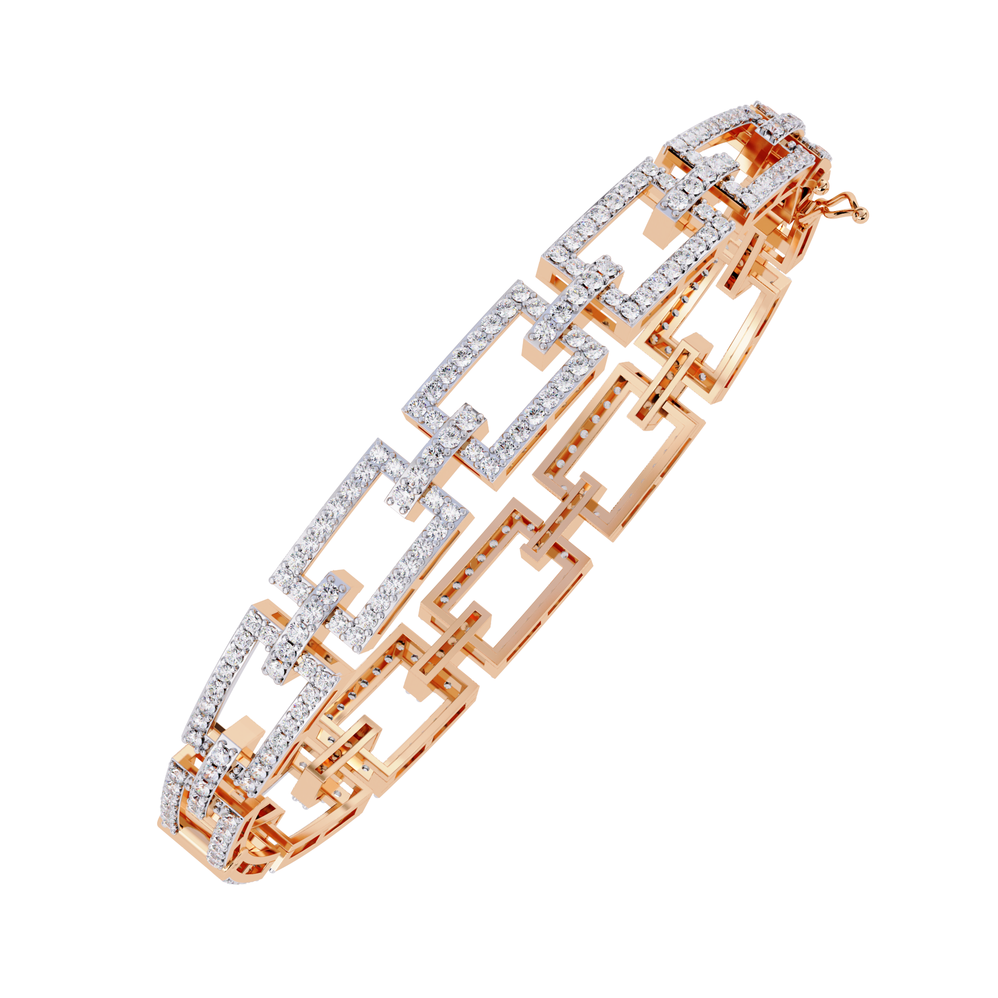 14K White Gold Round Cut Lab Diamond Tennis Bracelet