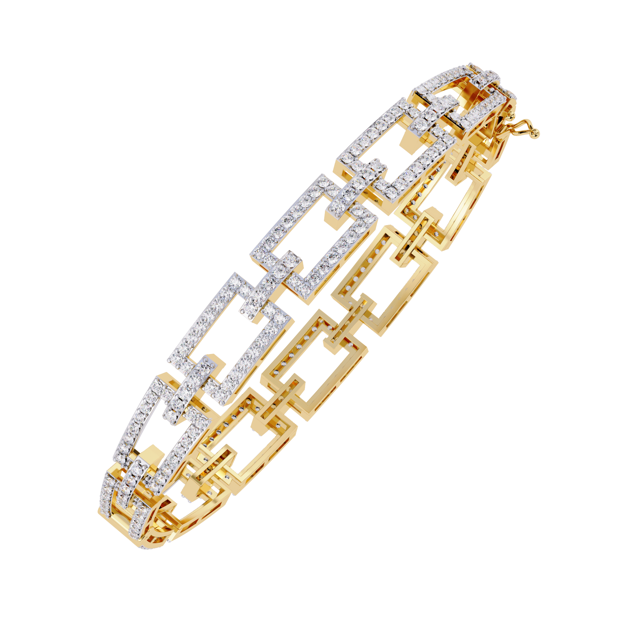 14K White Gold Round Cut Lab Diamond Tennis Bracelet
