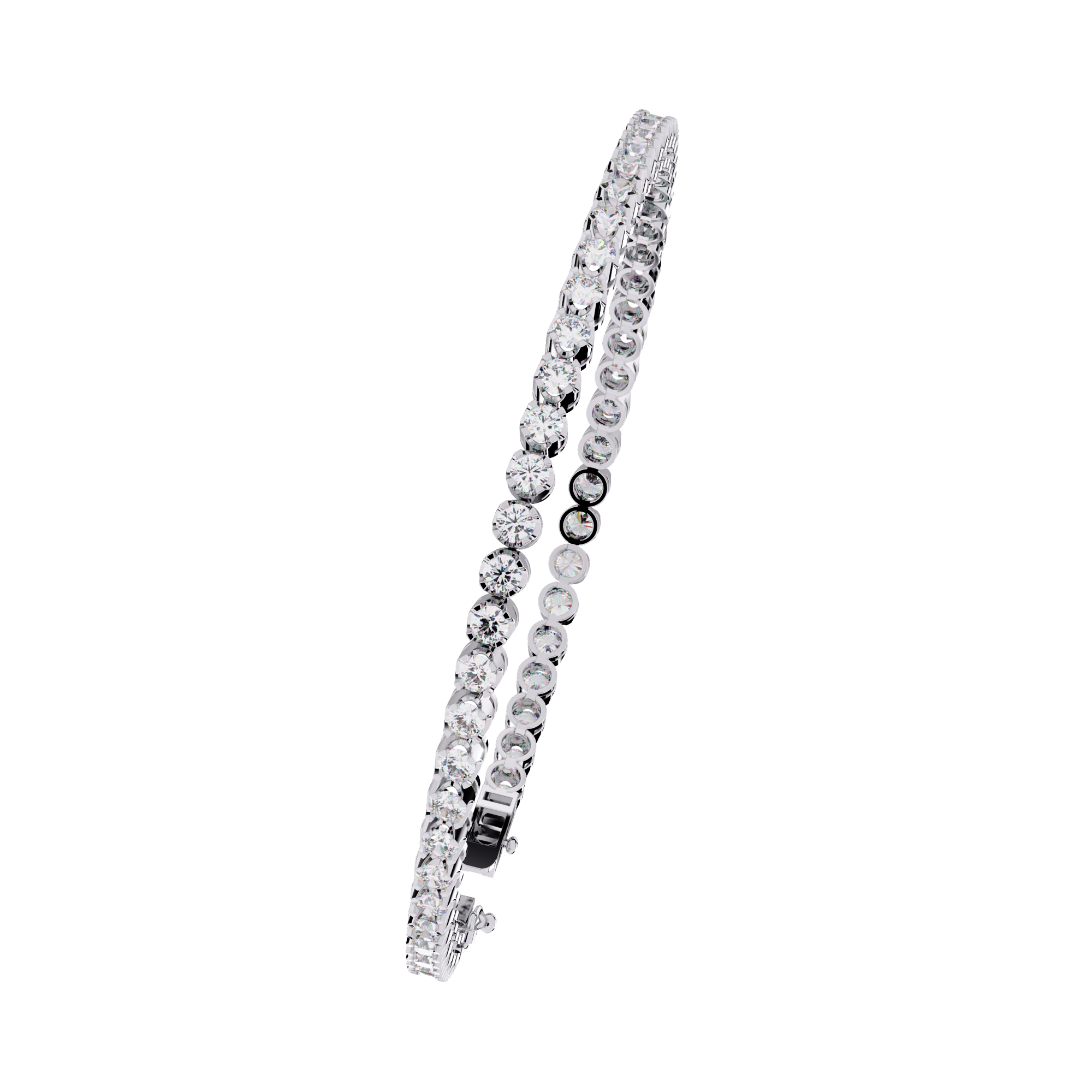 Multiple Round Cut Lab Diamond Tennis Bracelet