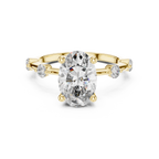 Modern Oval Diamond Engagement Ring in 14K Yellow Gold
