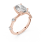 Modern Oval Diamond Engagement Ring in 14K Yellow Gold