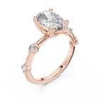 Modern Oval Diamond Engagement Ring in 14K Yellow Gold