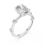 Modern Oval Diamond Engagement Ring in 14K Yellow Gold