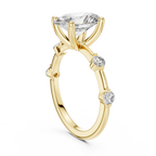 Modern Oval Diamond Engagement Ring in 14K Yellow Gold