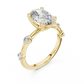 Modern Oval Diamond Engagement Ring in 14K Yellow Gold