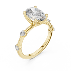 Modern Oval Diamond Engagement Ring in 14K Yellow Gold