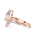 V Shape Pear Lab Diamond Bridal Engagement Ring