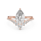 V Shape Pear Lab Diamond Bridal Engagement Ring