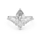 V Shape Pear Lab Diamond Bridal Engagement Ring