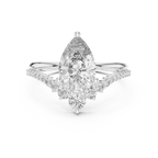 V Shape Pear Lab Diamond Bridal Engagement Ring