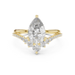 V Shape Pear Lab Diamond Bridal Engagement Ring