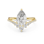 V Shape Pear Lab Diamond Bridal Engagement Ring