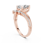V Shape Pear Lab Diamond Bridal Engagement Ring