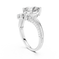 V Shape Pear Lab Diamond Bridal Engagement Ring