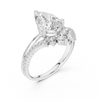 V Shape Pear Lab Diamond Bridal Engagement Ring